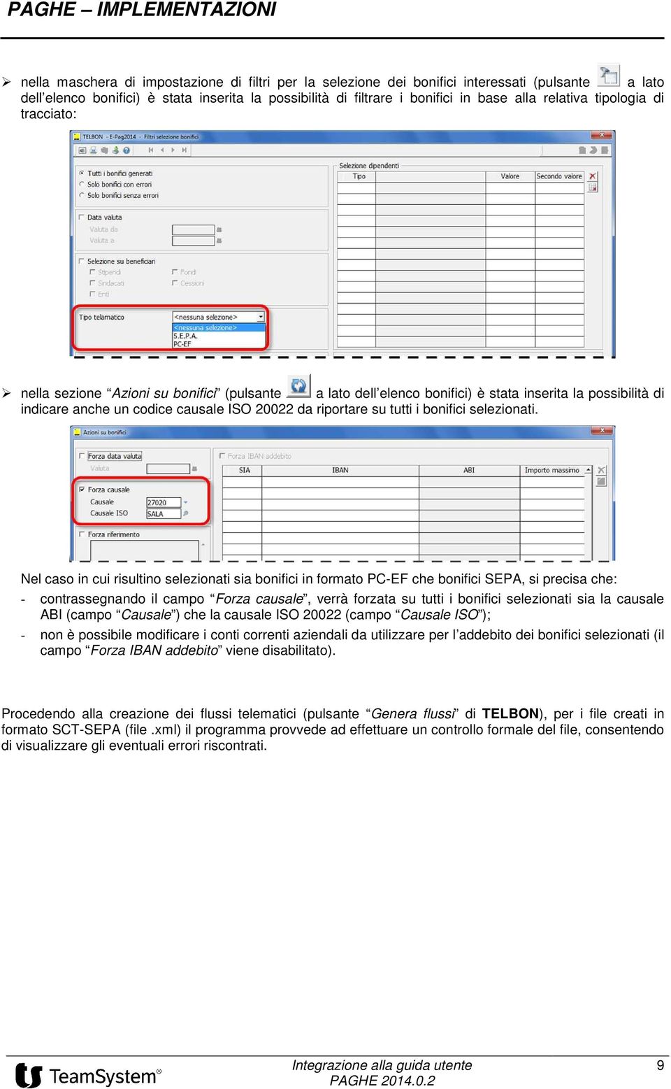 bonifici selezionati.