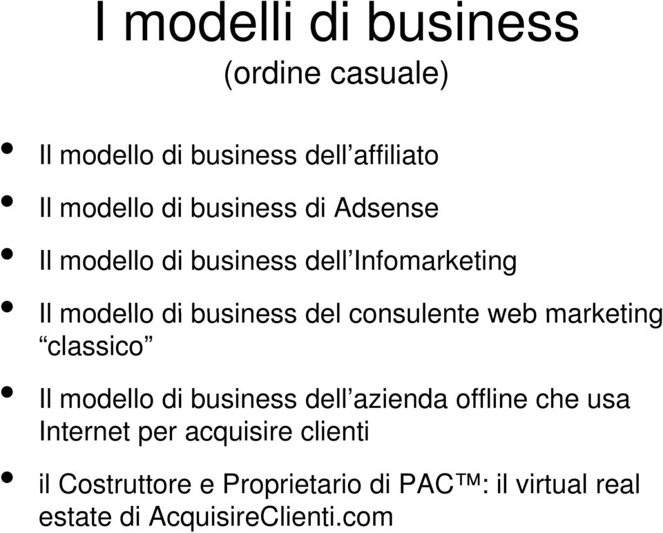 consulente web marketing classico Il modello di business dell azienda offline che usa Internet