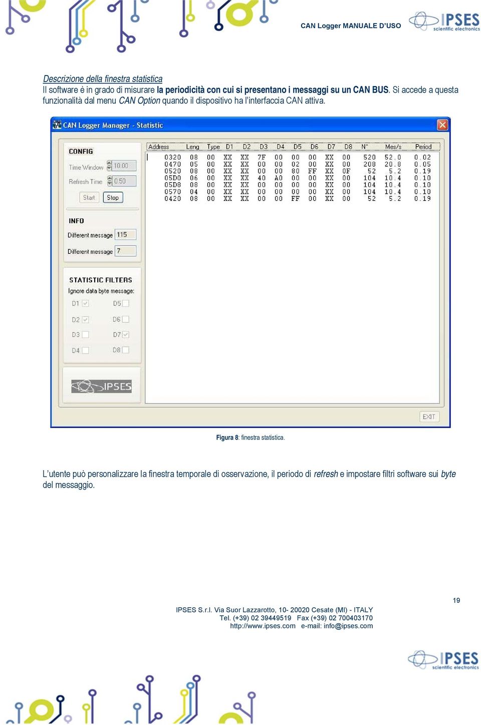 Si accede a questa funzionalità dal menu CAN Option quando il dispositivo ha l interfaccia CAN attiva.