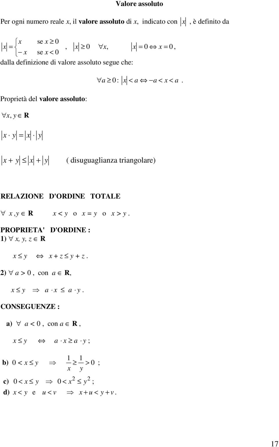 dsuguaglaza tragolar) RELAZIONE D'ORDINE TOTALE R < o o > PROPRIETA' D'ORDINE : )