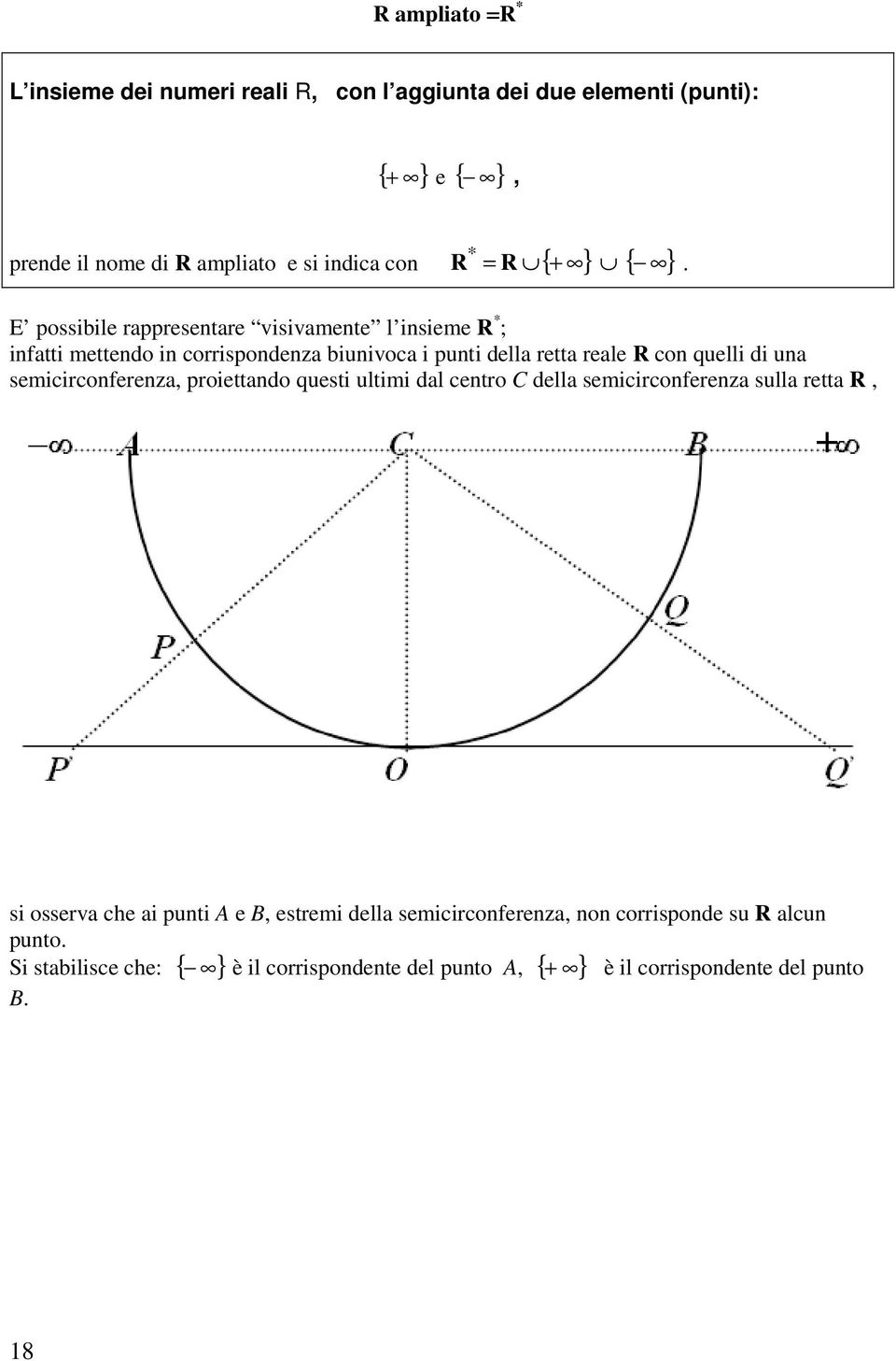 ua smcrcorza prottado qust ultm dal ctro C dlla smcrcorza sulla rtta R s ossrva ch a put A B strm dlla