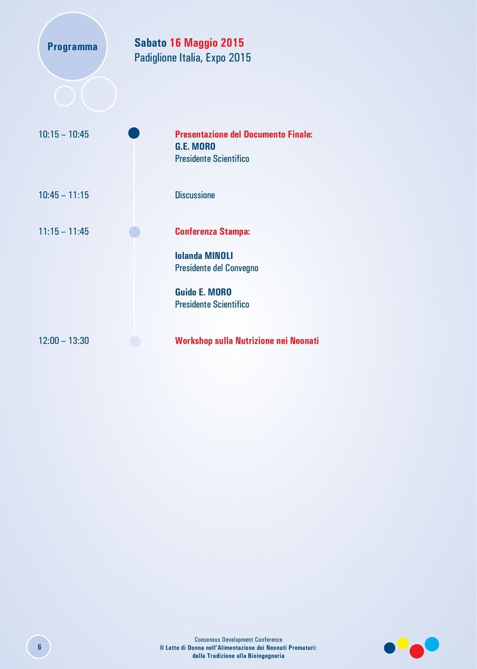 MoRo Presidente Scientifico 10:45 11:15 Discussione 11:15 11:45 Conferenza