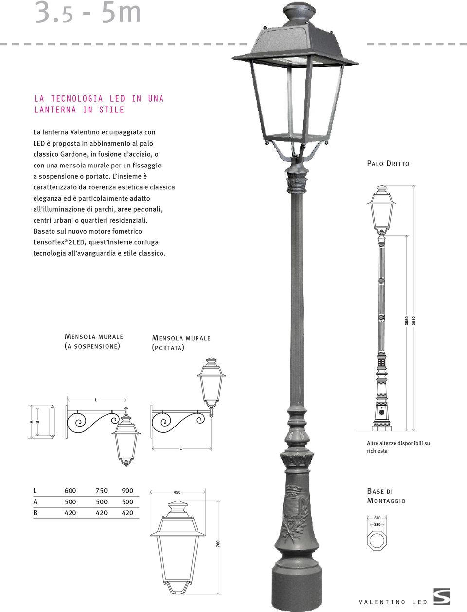 L insieme è caratterizzato da coerenza estetica e classica eleganza ed è particolarmente adatto all illuminazione di parchi, aree pedonali, centri urbani o quartieri residenziali.