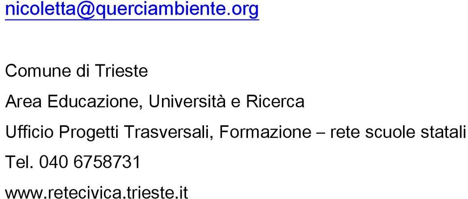 Università e Ricerca Ufficio Progetti