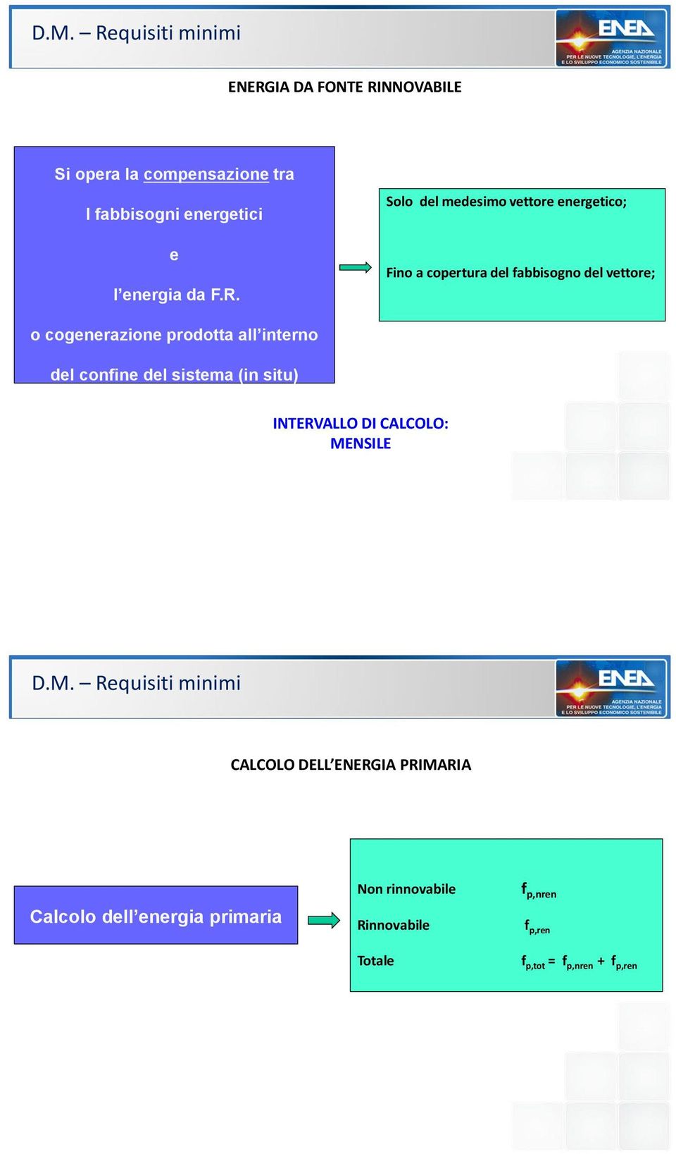 Solo del medesimo vettore energetico; Fino a copertura del fabbisogno del vettore; o cogenerazione prodotta all