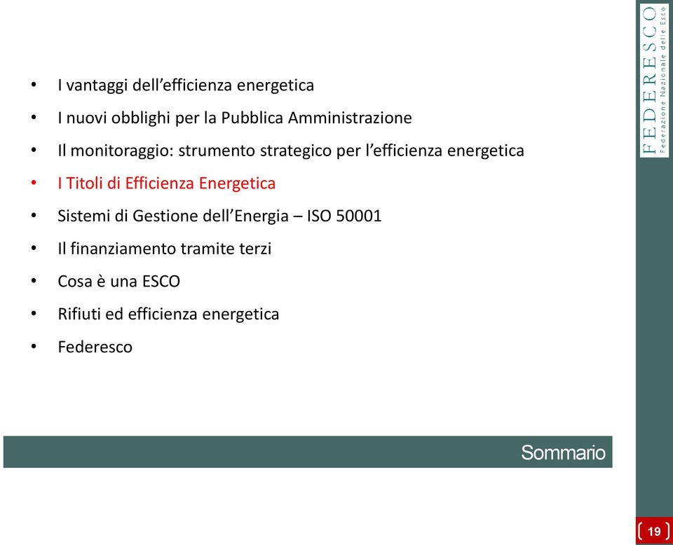 I Titoli di Efficienza Energetica Sistemi di Gestione dell Energia ISO 50001 Il