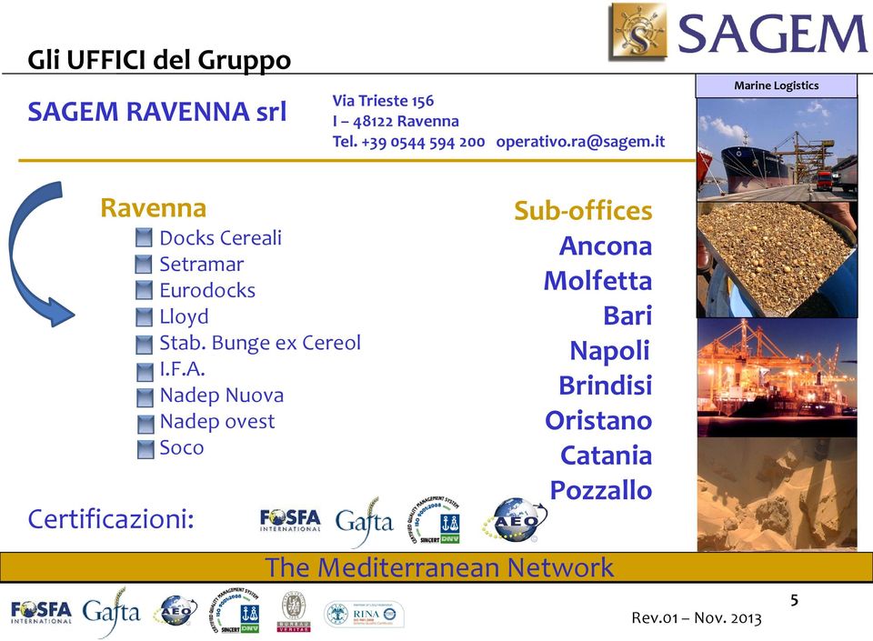 it Marine Logistics Ravenna Docks Cereali Setramar Eurodocks Lloyd Stab. Bunge ex Cereol I.F.A.