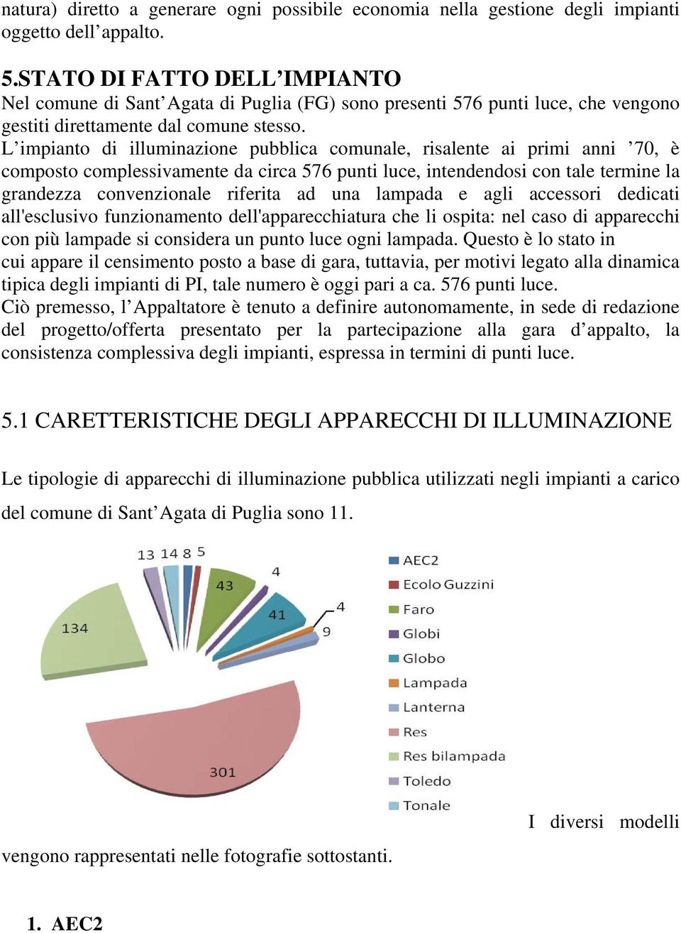 L impianto di illuminazione pubblica comunale, risalente ai primi anni 70, è composto complessivamente da circa 576 punti luce, intendendosi con tale termine la grandezza convenzionale riferita ad