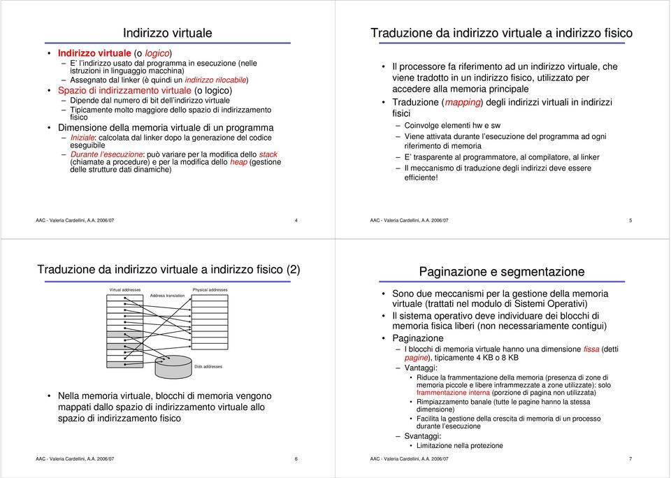 linker dopo la generazione del codice eseguibile Durante l esecuzione: può variare per la modifica dello stack (chiamate a procedure) e per la modifica dello heap (gestione delle strutture dati