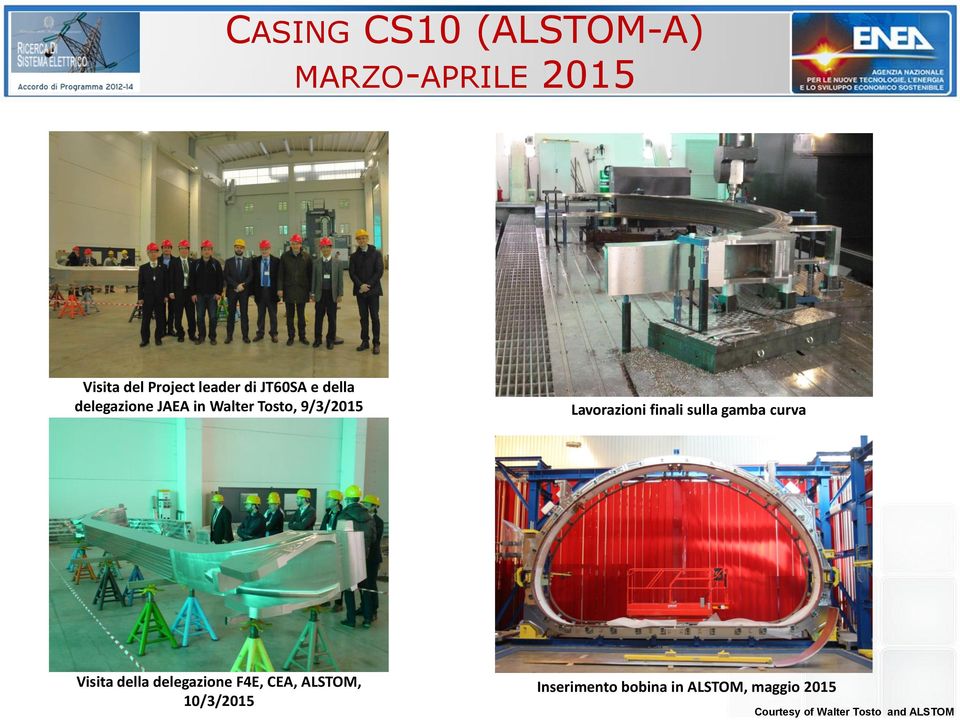 finali sulla gamba curva Visita della delegazione F4E, CEA, ALSTOM,