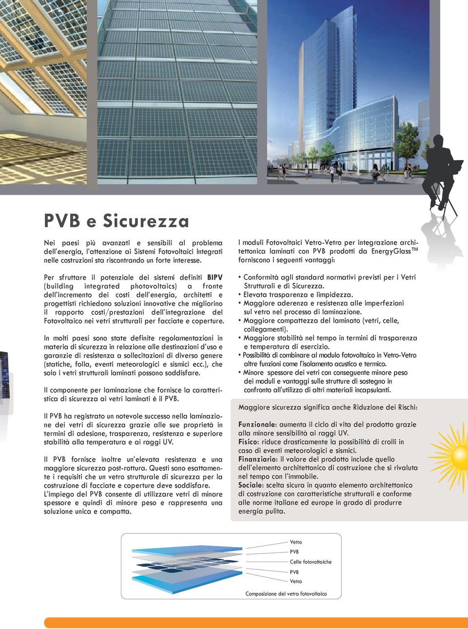 migliorino il rapporto costi/prestazioni dell integrazione del Fotovoltaico nei vetri strutturali per facciate e coperture.