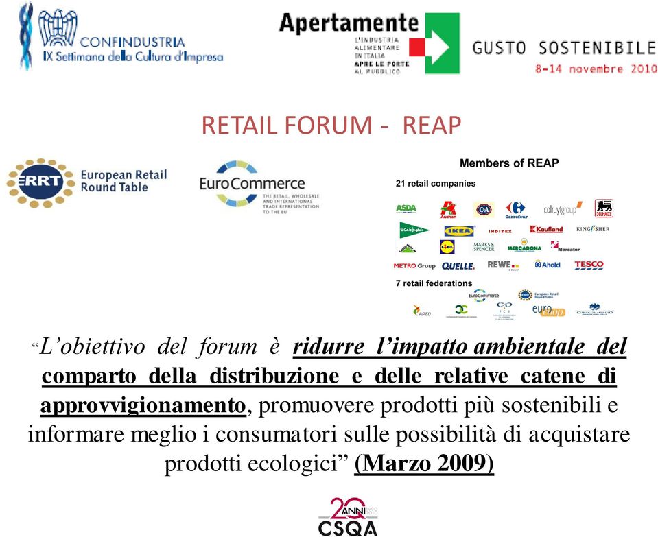 approvvigionamento, promuovere prodotti più sostenibili e informare