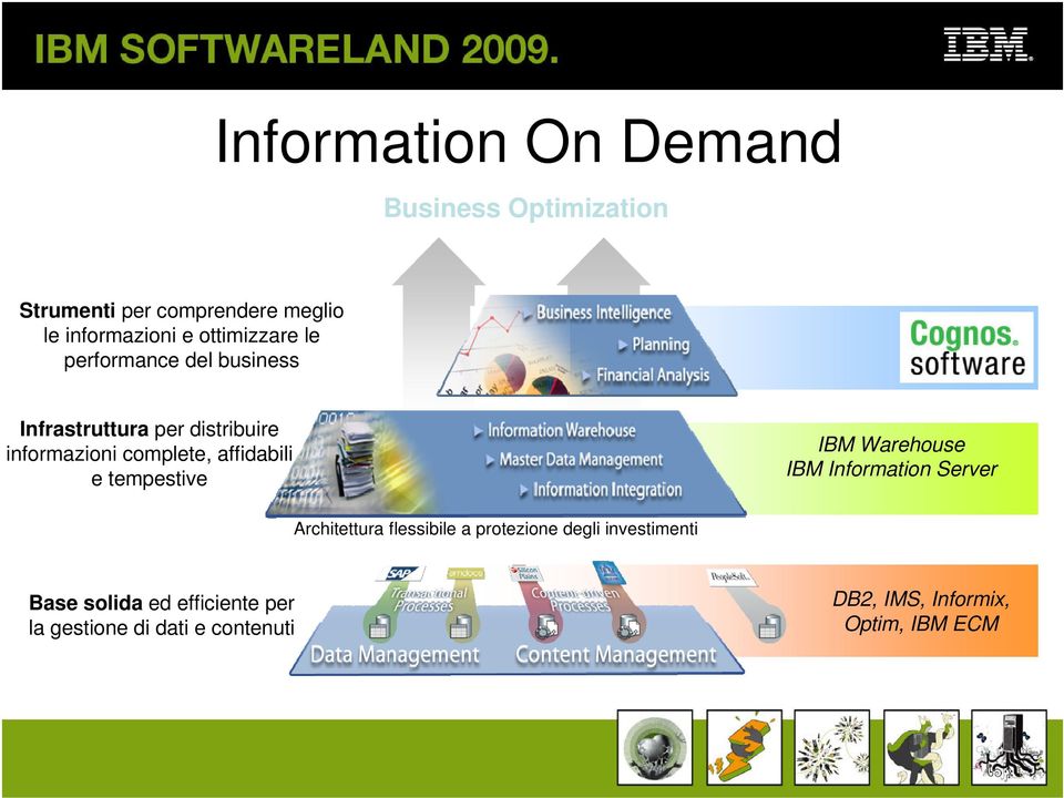 affidabili e tempestive IBM Warehouse IBM Information Server Architettura flessibile a protezione