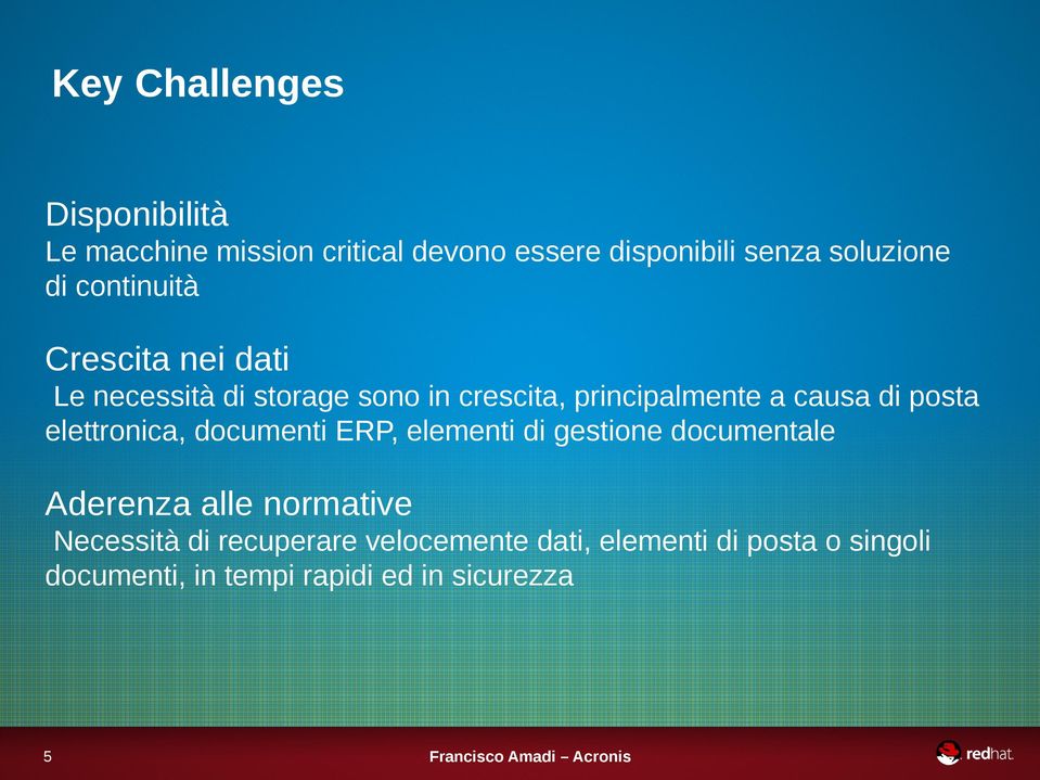 posta elettronica, documenti ERP, elementi di gestione documentale Aderenza alle normative Necessità