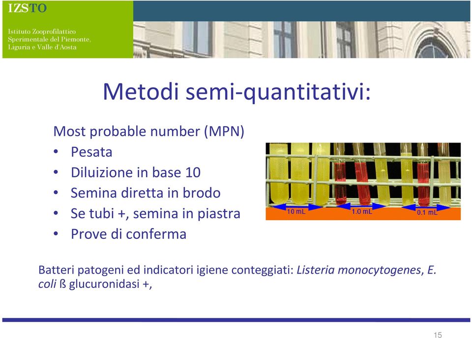 semina in piastra Prove di conferma Batteri patogeni ed