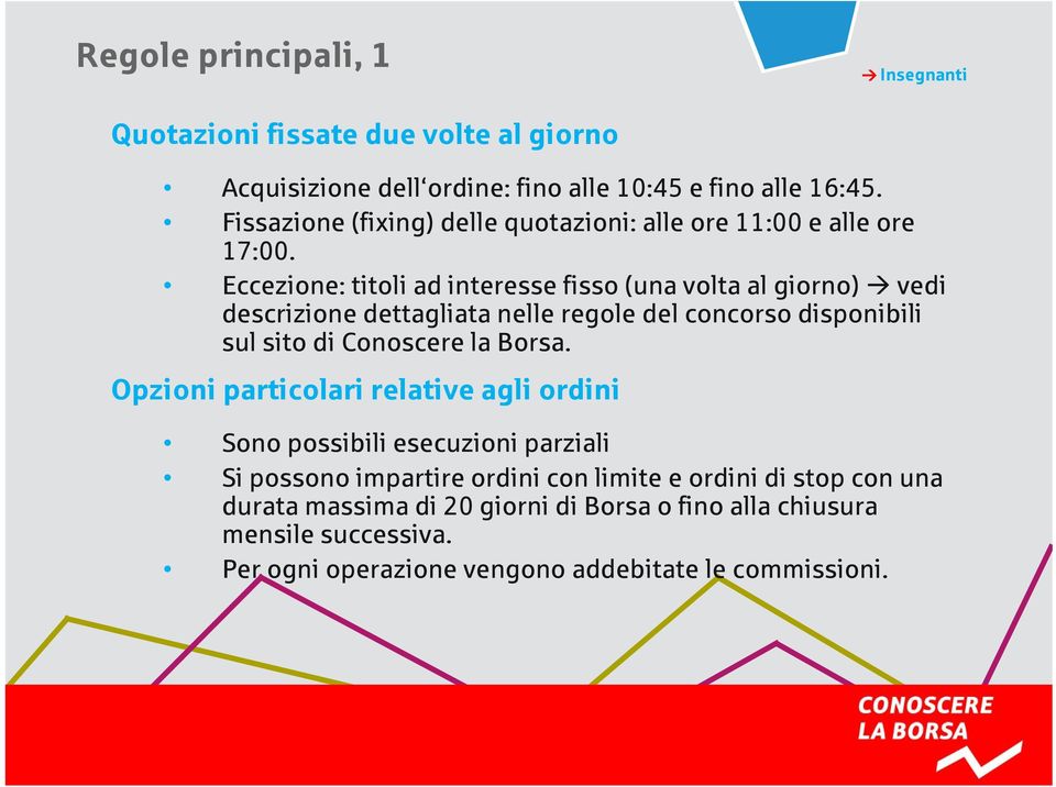 Eccezione: titoli ad interesse fisso (una volta al giorno) vedi descrizione dettagliata nelle regole del concorso disponibili sul sito di Conoscere la