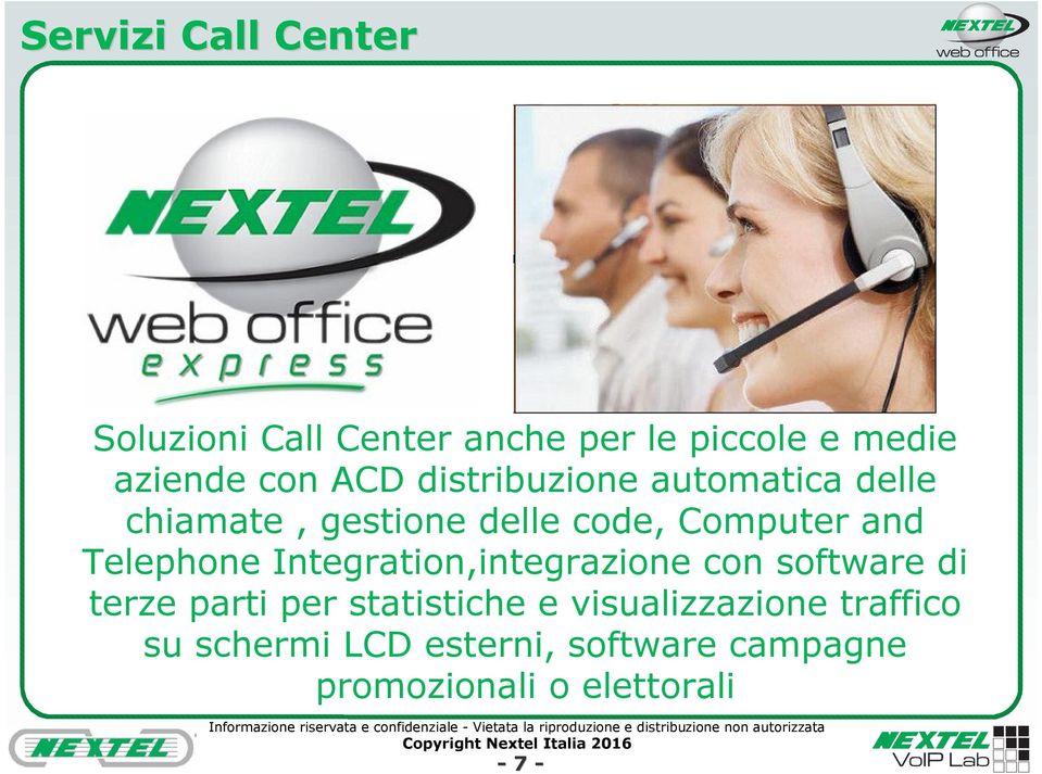 Telephone Integration,integrazione con software di terze parti per statistiche e