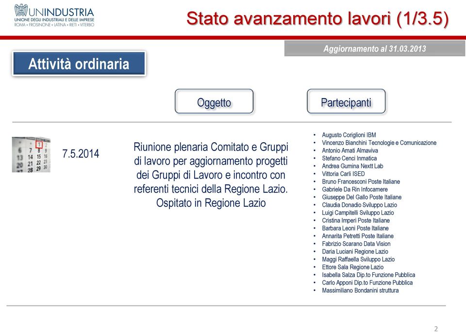 Francesconi Poste Italiane Gabriele Da Rin Infocamere Giuseppe Del Gallo Poste Italiane Claudia Donadio Sviluppo Lazio Luigi Campitelli Sviluppo Lazio Cristina Imperi Poste Italiane Barbara Leoni