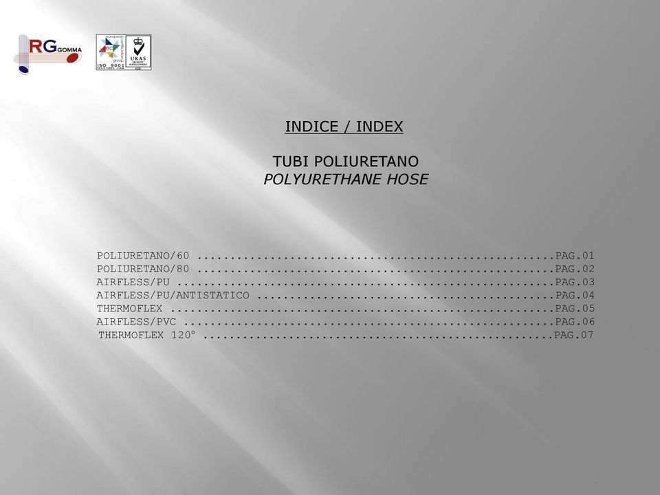 ..PAG.03 AIRFLESS/PU/ANTISTATICO...PAG.04 THERMOFLEX.