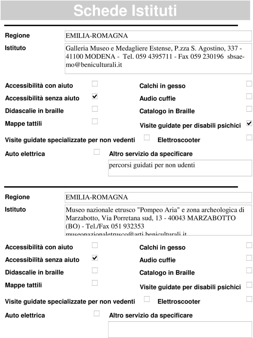 it percorsi guidati per non udenti EMILIA-ROMAGNA Museo nazionale etrusco "Pompeo Aria" e zona