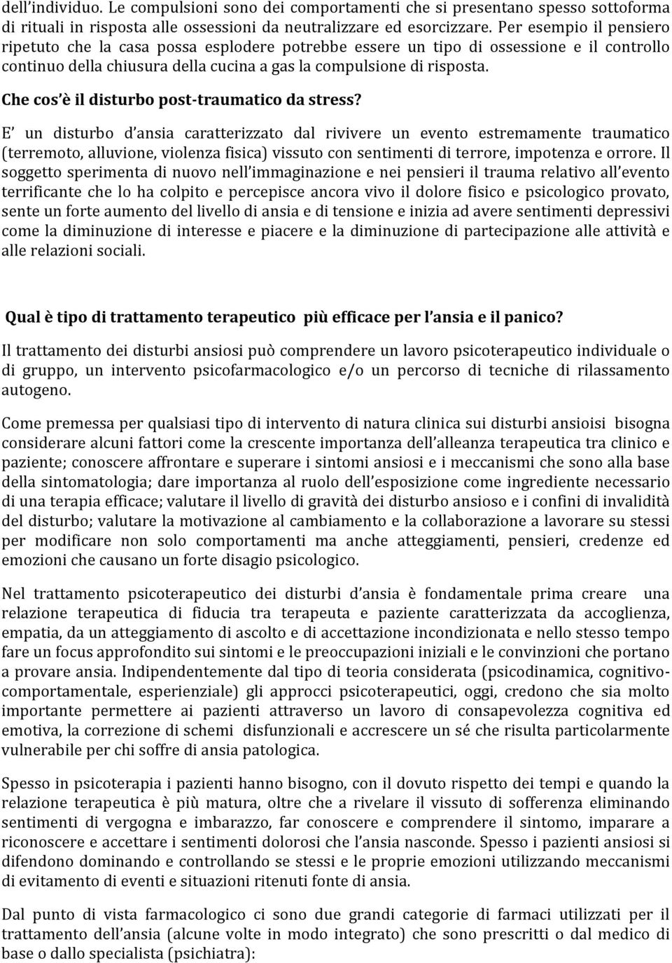 Che cos è il disturbo post-traumatico da stress?