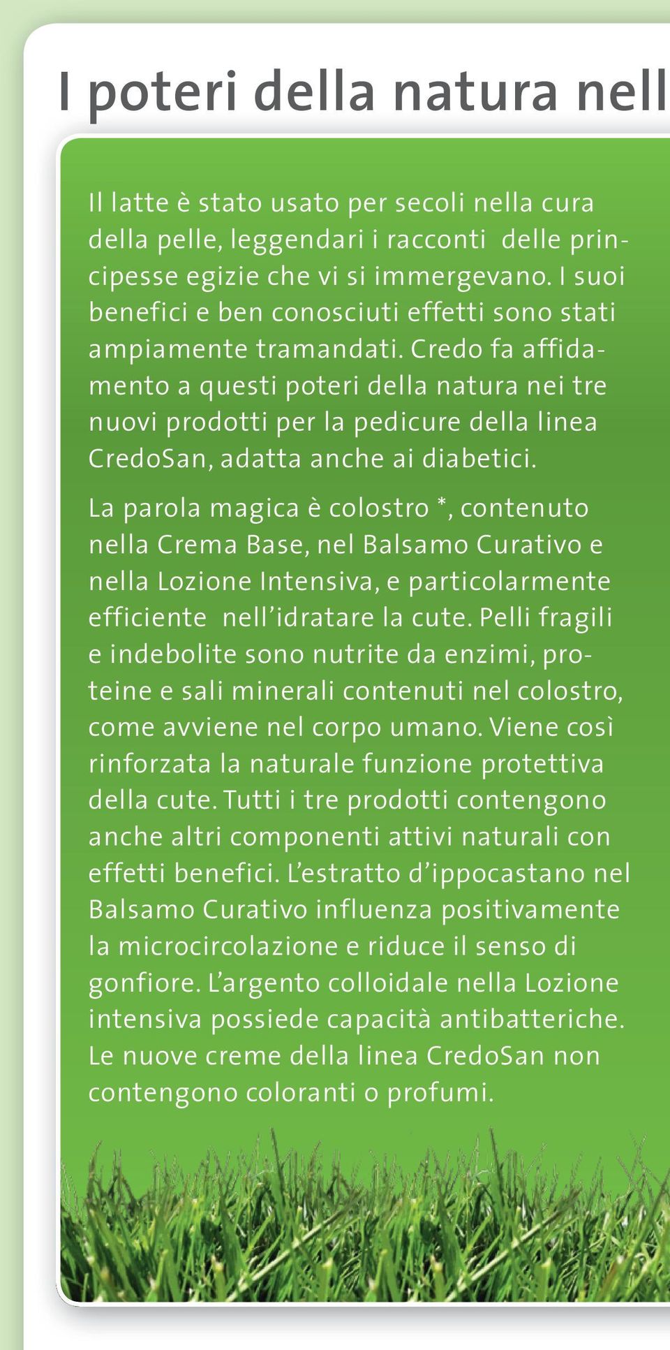 Credo fa affidamento a questi poteri della natura nei tre nuovi prodotti per la pedicure della linea CredoSan, adatta anche ai diabetici.