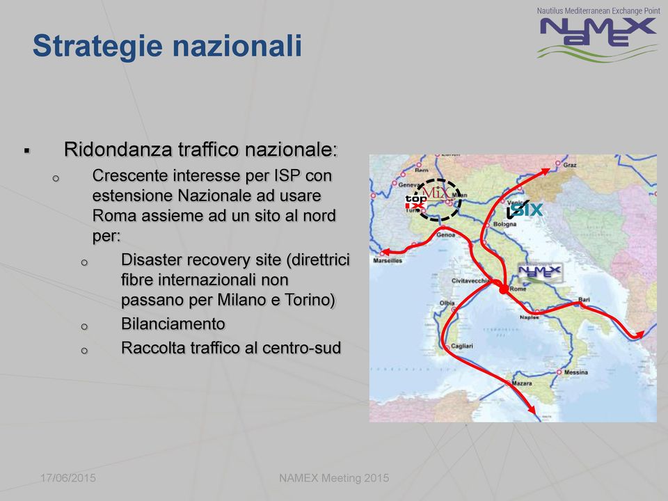 sito al nord per: Disaster recovery site (direttrici fibre