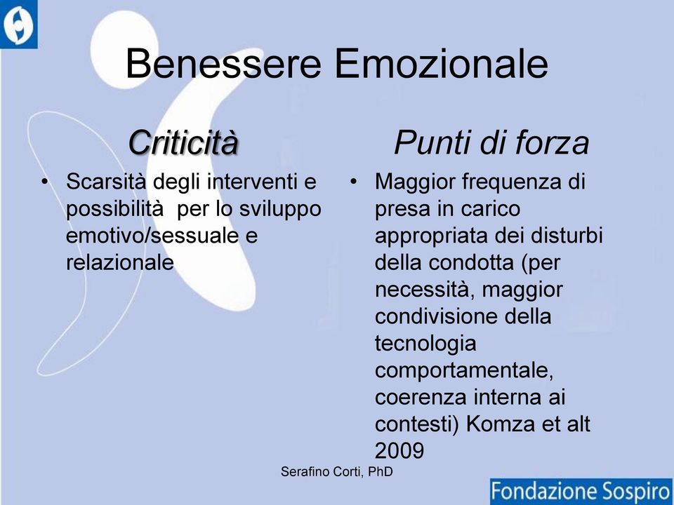 appropriata dei disturbi della condotta (per necessità, maggior condivisione