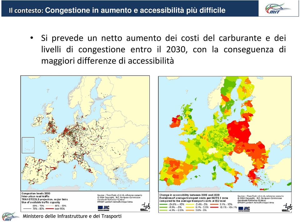 carburante e dei livelli di congestione entro il 2030,