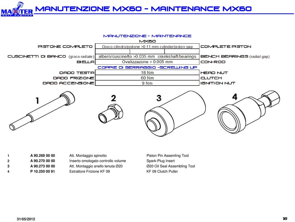 270 00 00 Inserto omologato controllo volume Spark-Plug Insert 3 A 90.