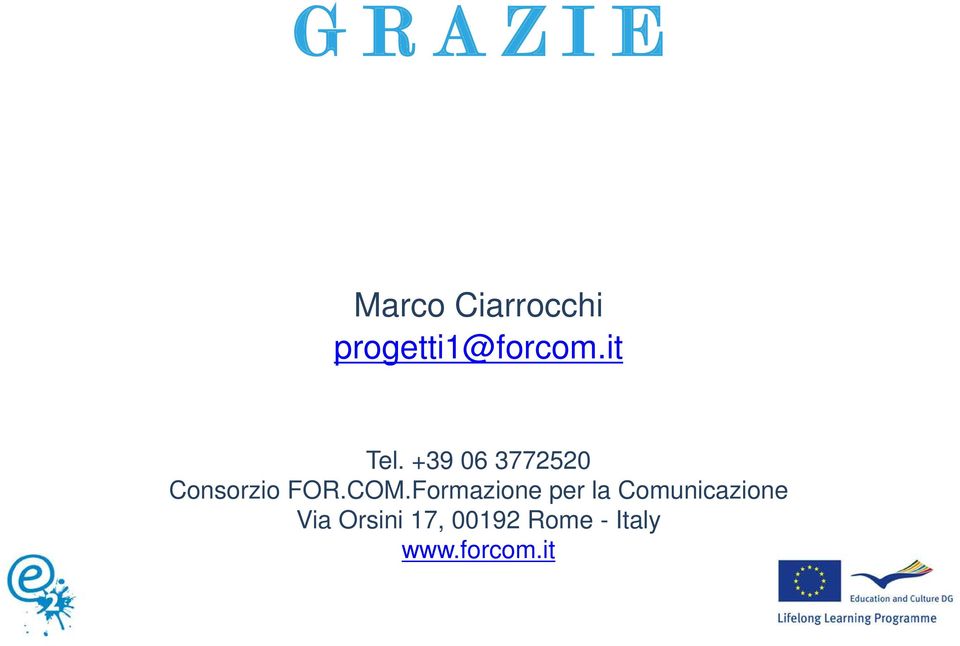 +39 06 3772520 Consorzio FOR.COM.