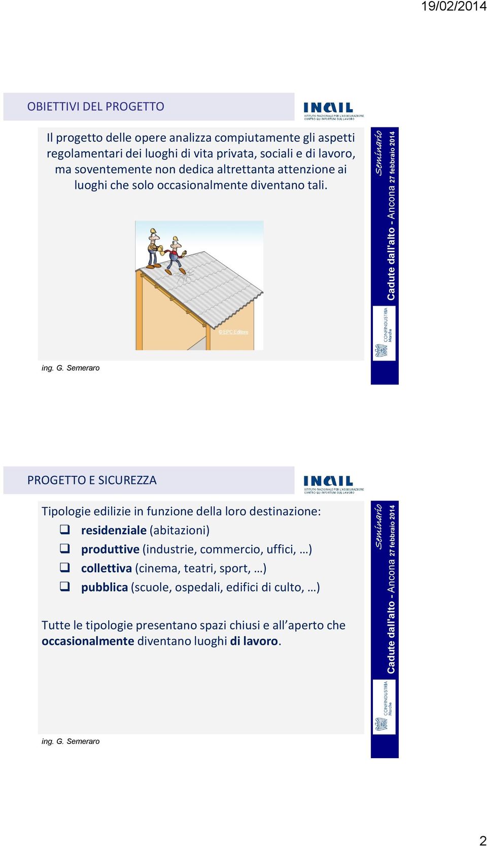 PROGETTO E SICUREZZA Tipologie edilizie in funzione della loro destinazione: residenziale (abitazioni) produttive (industrie, commercio, uffici,