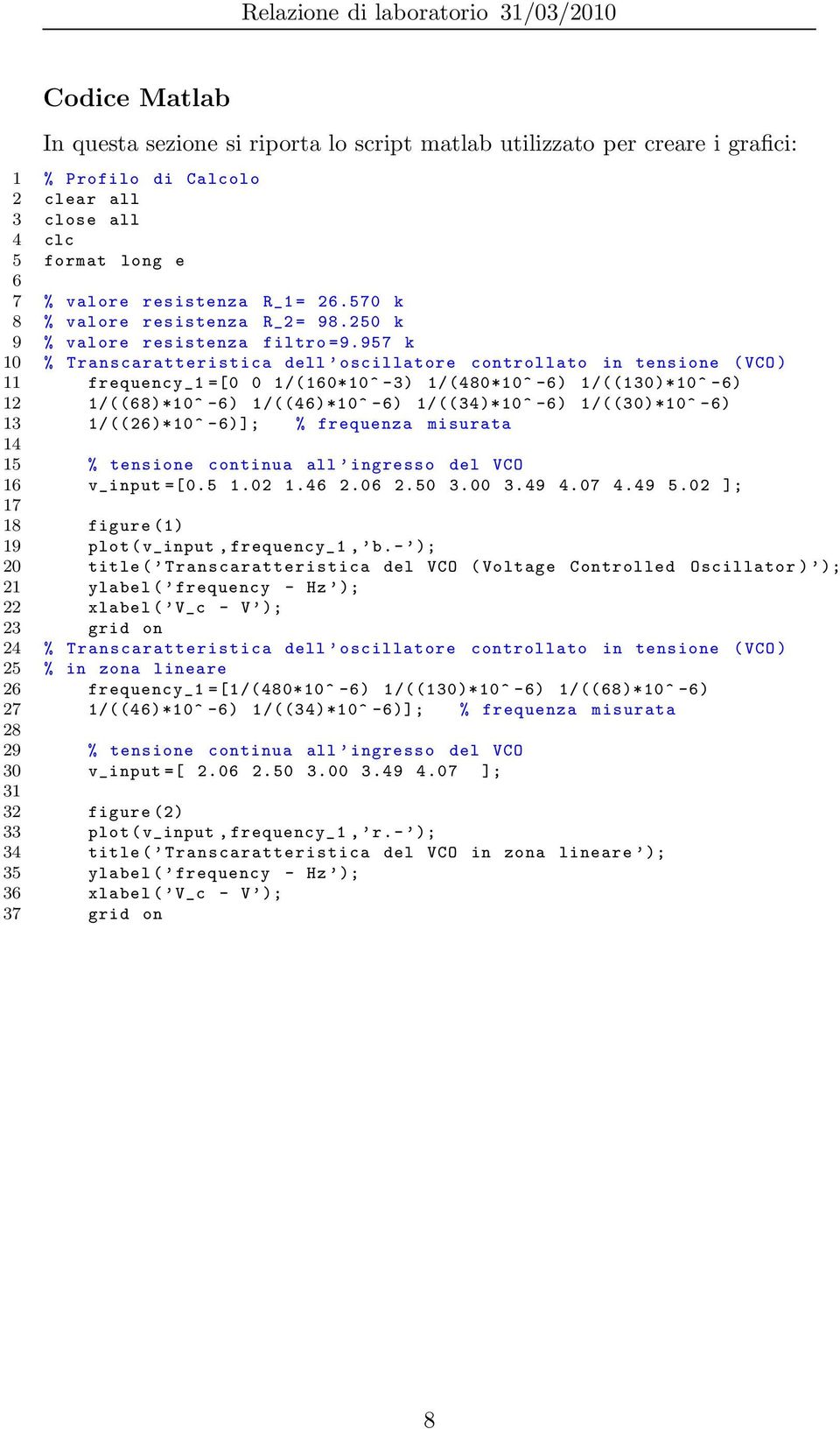 957 k 0 % Transcaratteristica dell oscillatore controllato in tensione ( VCO) frequency_ =[0 0 /(60*0^-3) /(480*0^-6) /((30)*0^ -6) 2 /((68)*0^ -6) /((46)*0^-6) /((34)*0^-6) /((30)*0^-6) 3 /((26)*0^