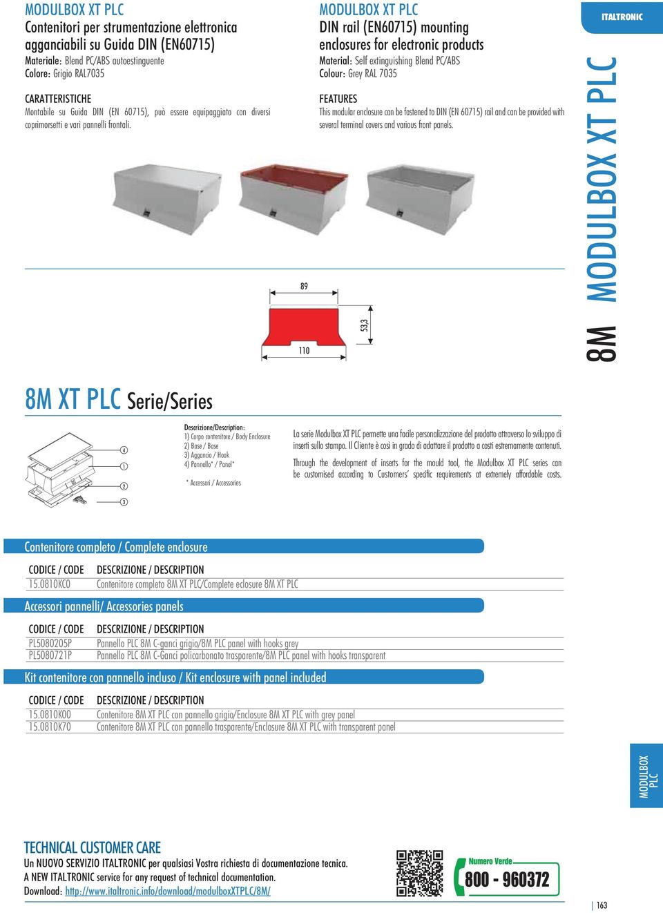 89 DIN rail (EN60715) mounting enclosures for electronic products Material: Self extinguishing Blend PC/ABS FEATURES This modular enclosure can be fastened to DIN (EN 60715) rail and can be provided