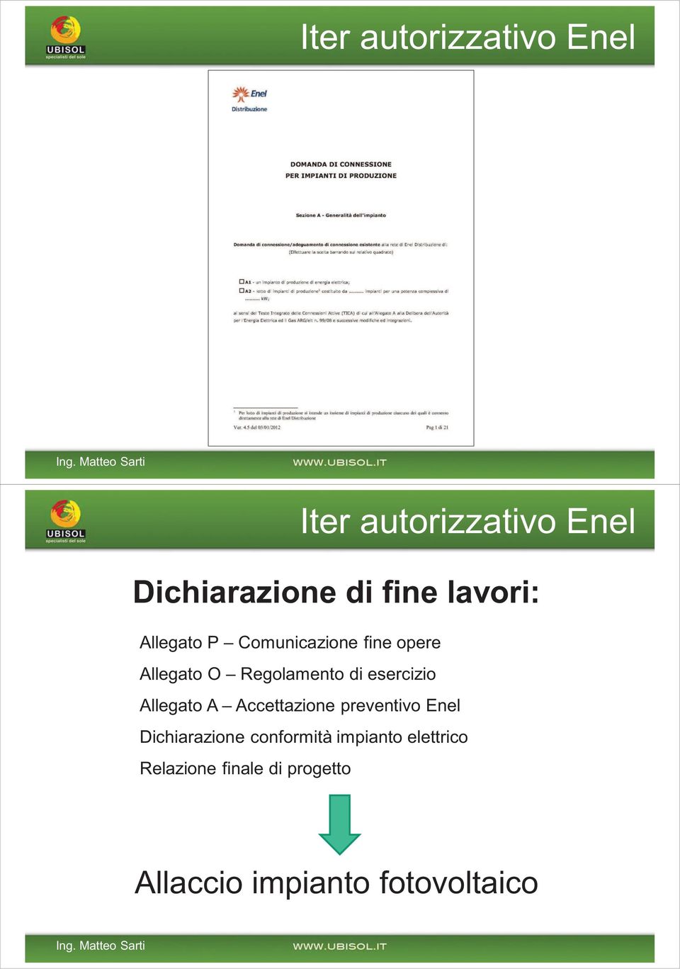 esercizio Allegato A Accettazione preventivo Enel Dichiarazione