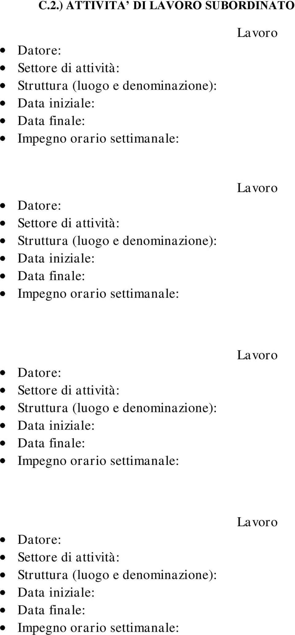 Datore: Lavoro Datore: