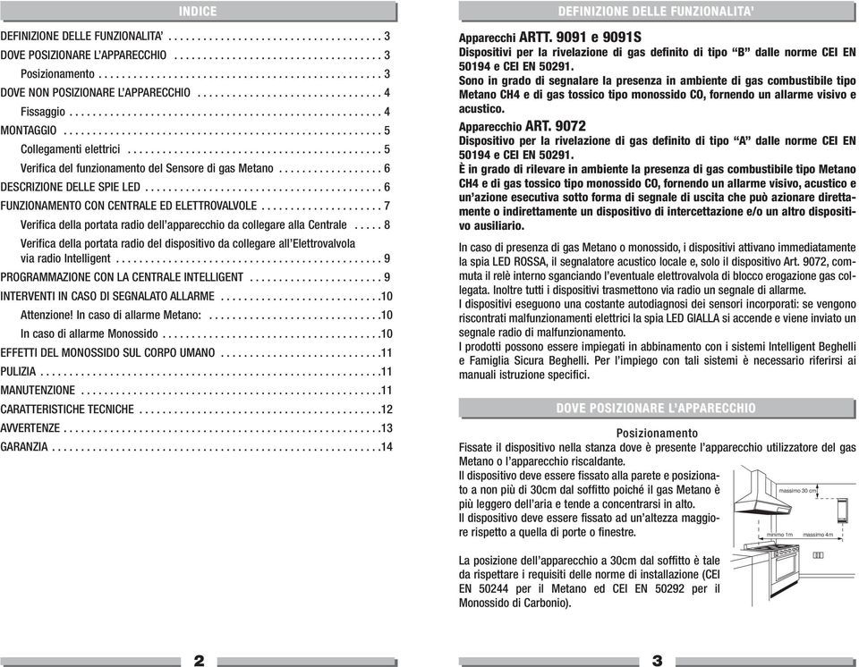 ........................................... 5 Verifica del funzionamento del Sensore di gas Metano.................. 6 DESCRIZIONE DELLE SPIE LED......................................... 6 FUNZIONAMENTO CON CENTRALE ED ELETTROVALVOLE.