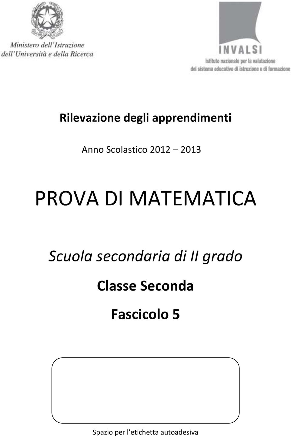 Scuola secondaria di II grado Classe