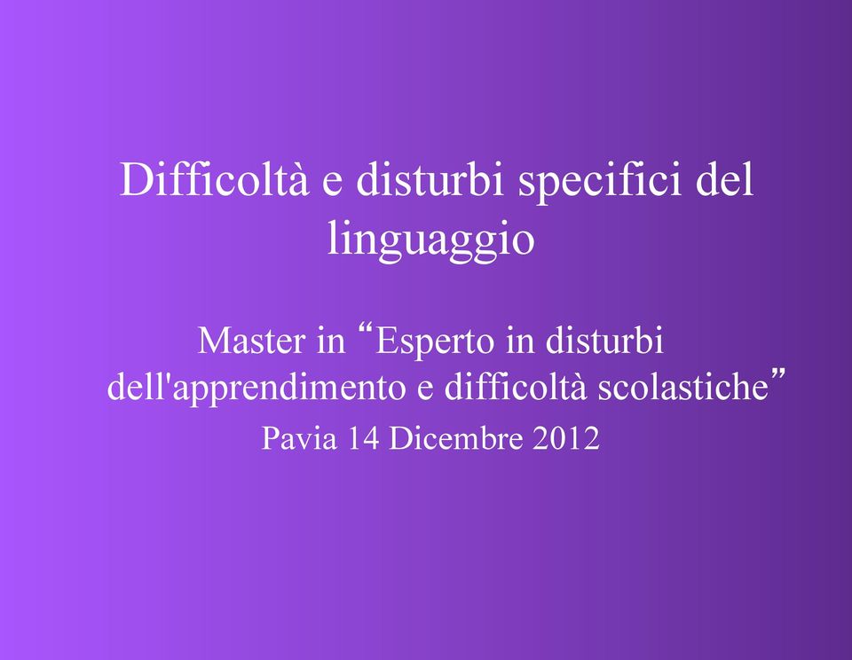 disturbi dell'apprendimento e