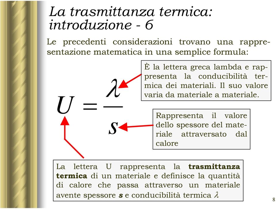 Il suo valore varia da materiale a materiale.