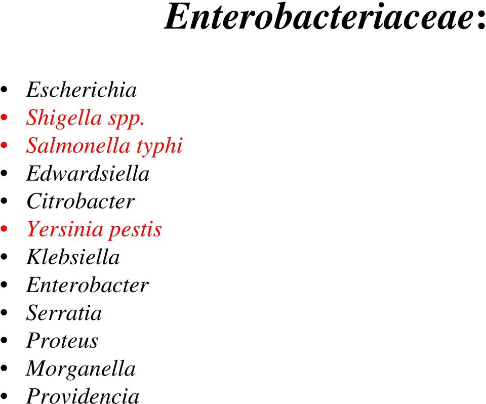 Yersinia pestis Klebsiella Enterobacter