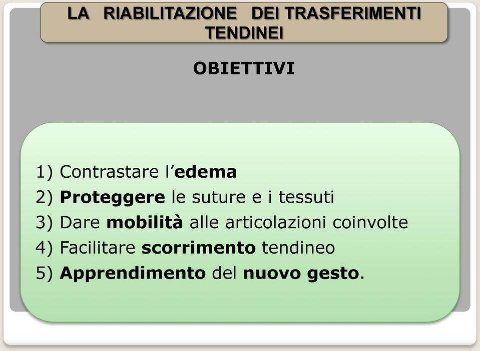 mobilità alle articolazioni coinvolte 4)