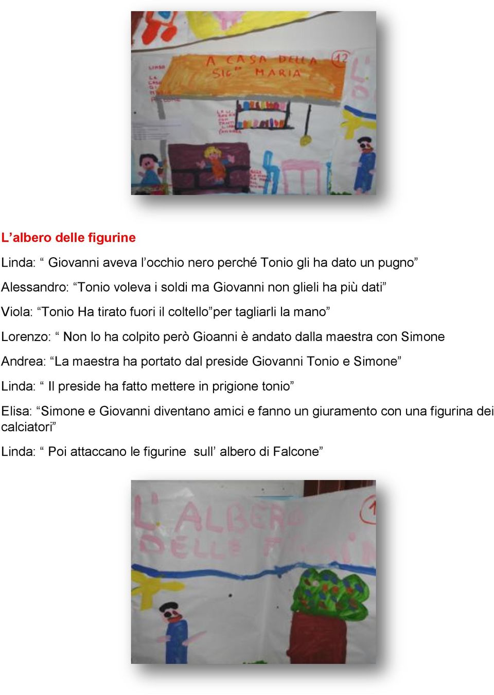 maestra con Simone Andrea: La maestra ha portato dal preside Giovanni Tonio e Simone Linda: Il preside ha fatto mettere in prigione tonio