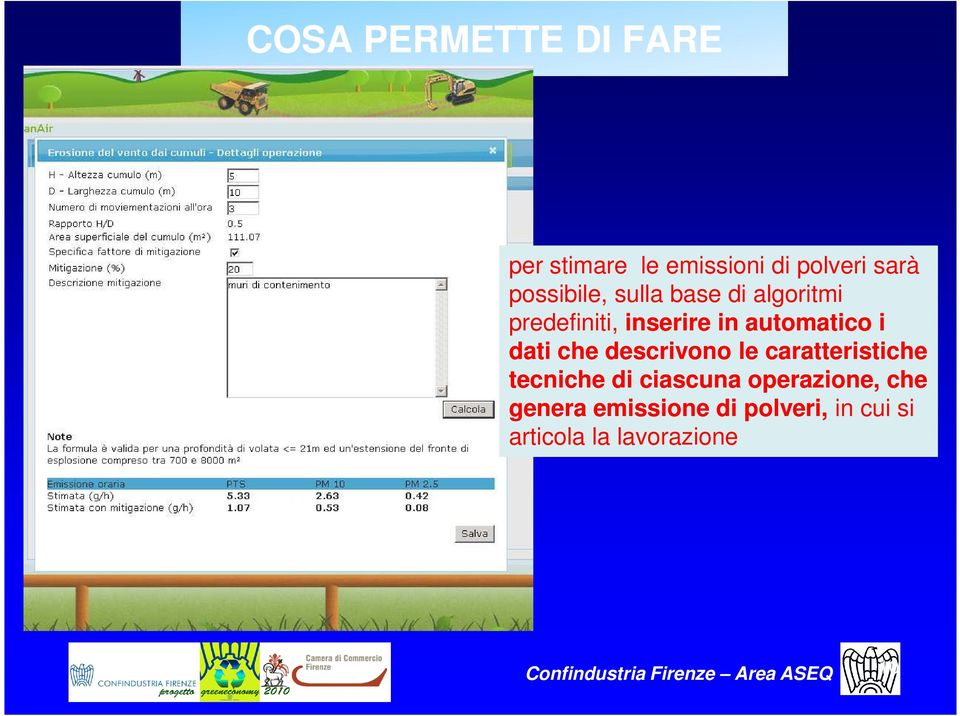 descrivono le caratteristiche tecniche di ciascuna operazione, che genera