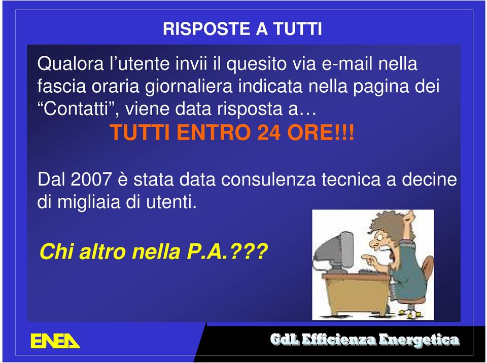 data risposta a TUTTI ENTRO 24 ORE!