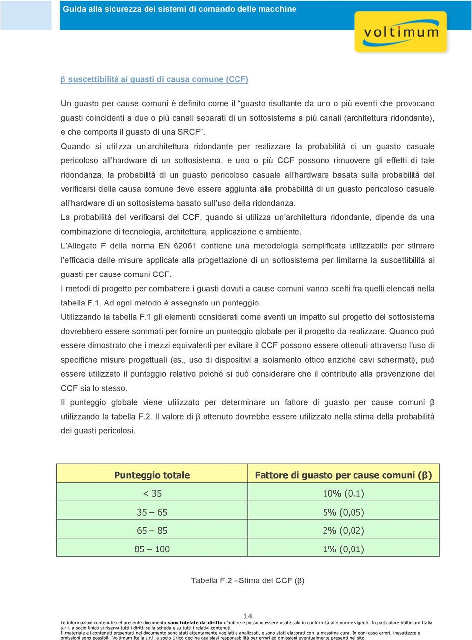 Quando si utilizza un architettura ridondante per realizzare la probabilità di un guasto casuale pericoloso all hardware di un sottosistema, e uno o più CCF possono rimuovere gli effetti di tale