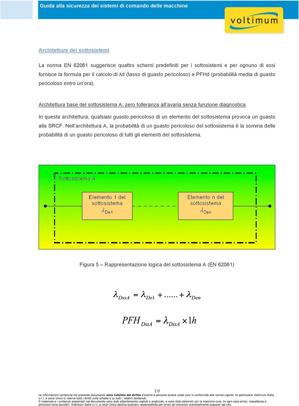 Architettura base del sottosistema A: zero tolleranza all avaria senza funzione diagnostica In questa architettura, qualsiasi guasto pericoloso di un elemento del