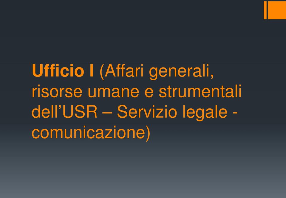 e strumentali dell USR