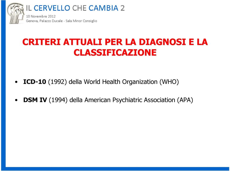 World Health Organization (WHO) DSM IV