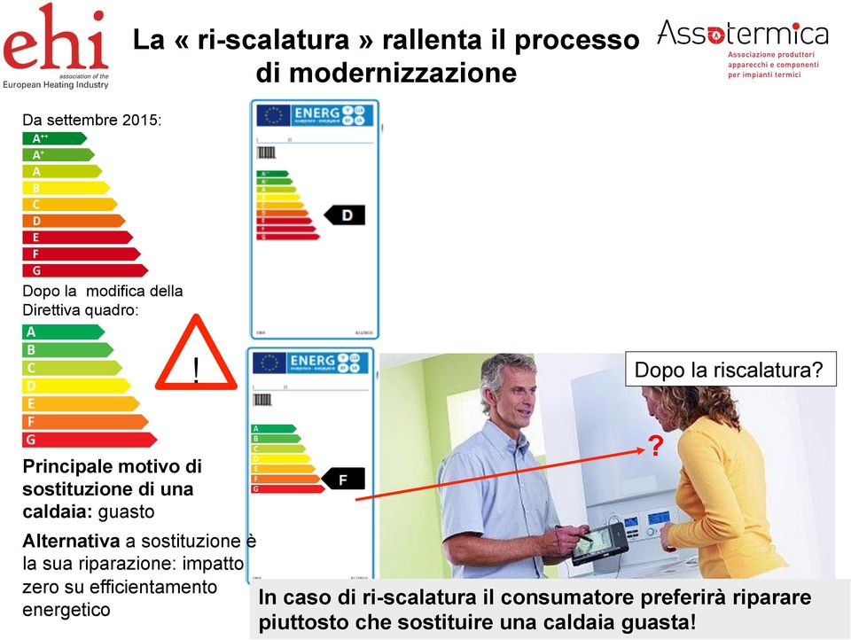 Principale motivo di sostituzione di una caldaia: guasto F Alternativa a sostituzione è la sua